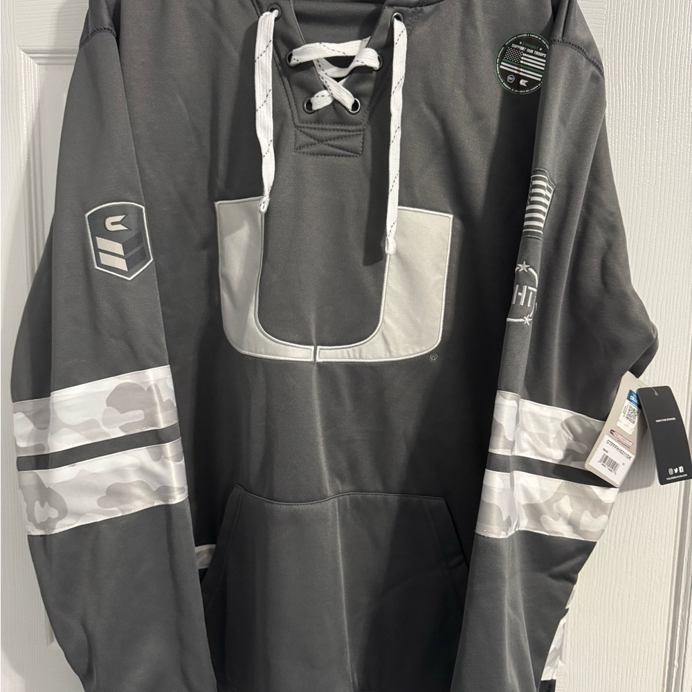 University of Miami Hurricanes Colosseum Charcoal Hoodie with Light Accents